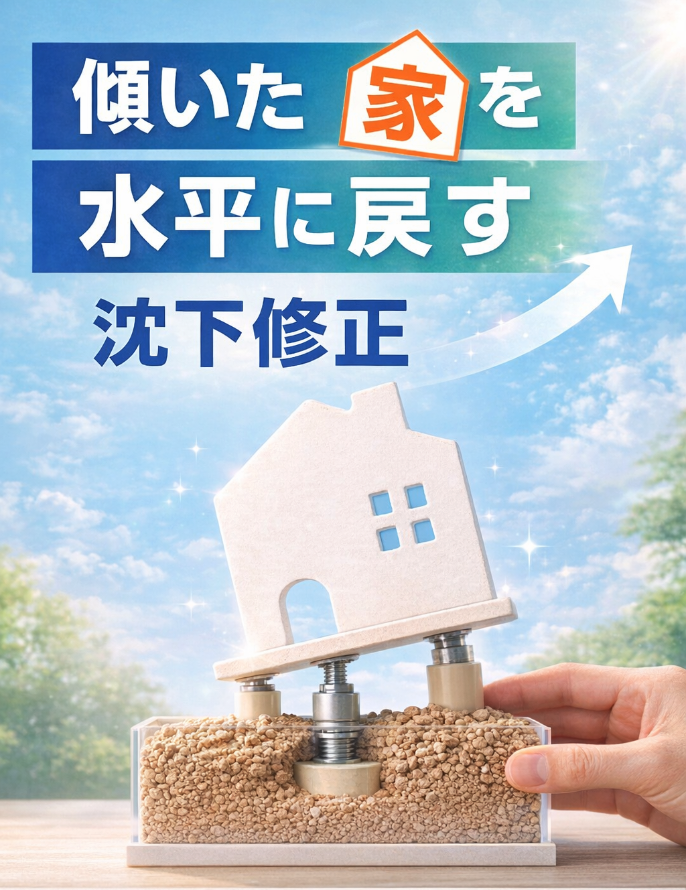 地盤の沈下修正・修理！傾きや地盤調査もお任せ下さい。